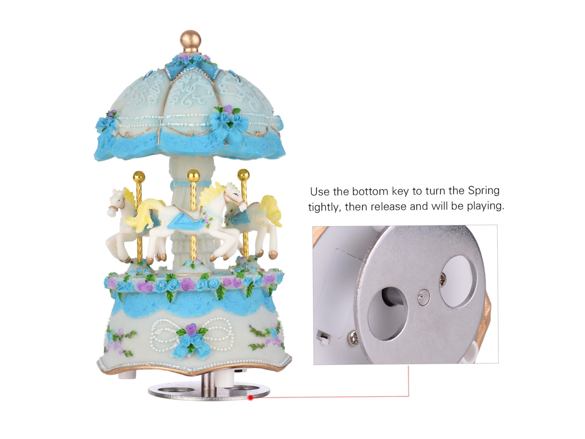 Laxiscreed Caixa De Música Carrossel Com Luz Led Multicolorida – Presente Encantador Para Castle In The Sky