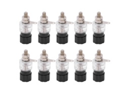 Conjunto de 10 Tomadas Banana YURU 4mm Cobre Liga de Zinco Pino de Ligação para Alto-falante (30VAC-60VDC)