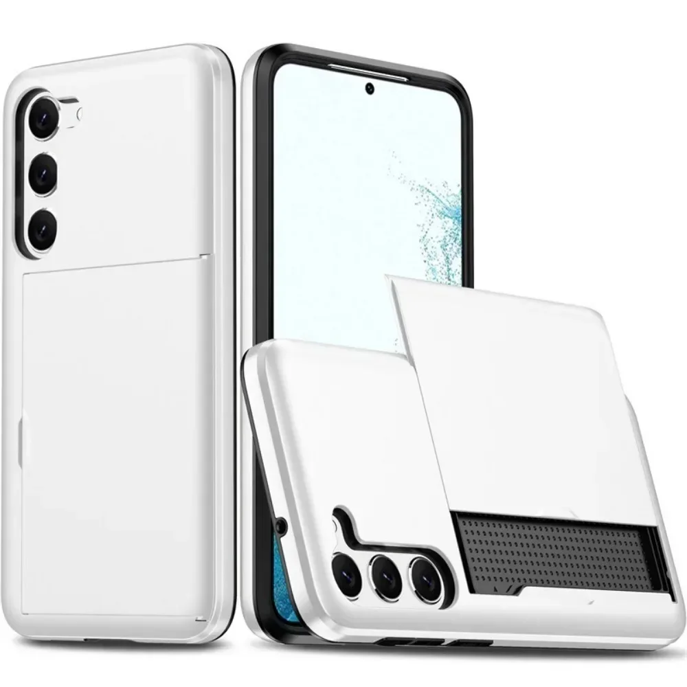 Capa Carteira À Prova De Choque Para Slot De Cartão Sim Samsung (galaxy S22 5g Branco)