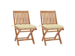 Folding Chair, Folding Chairs Vidaxl Creme Teca (n/a)