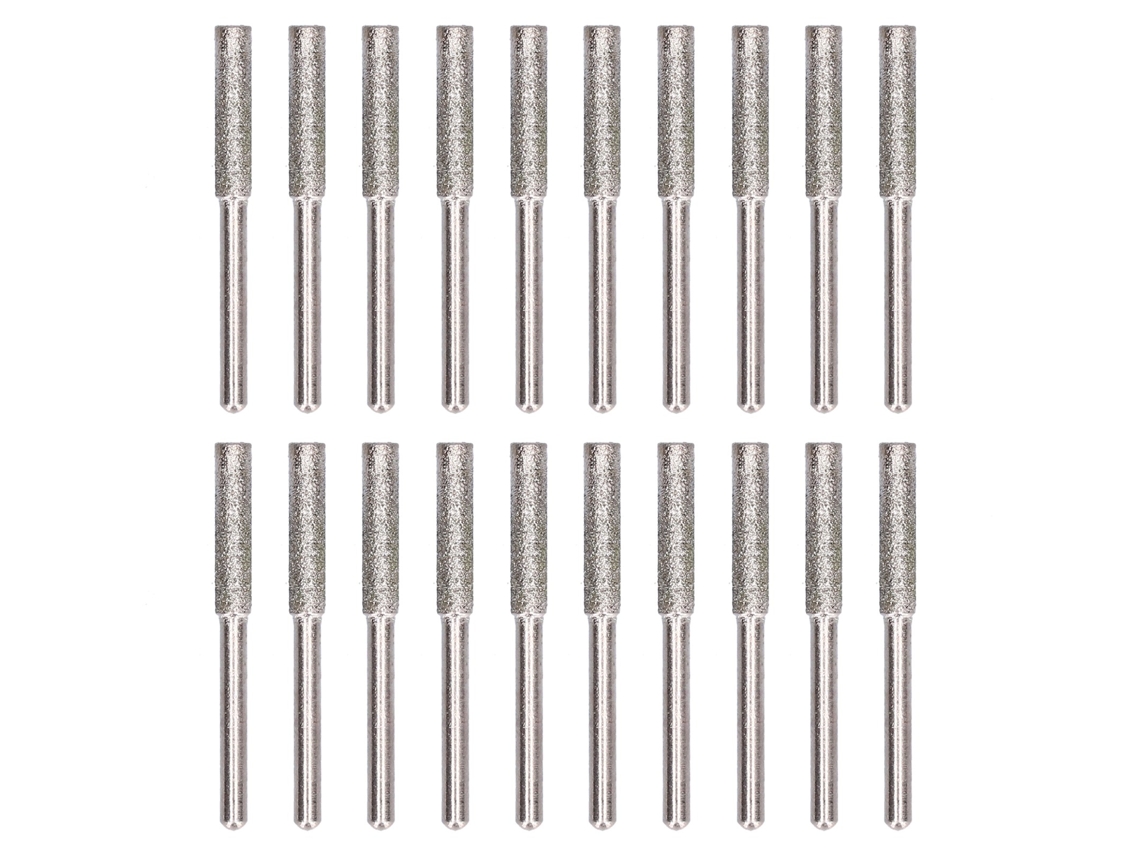 Conjunto de 20 peças de ferramentas para afiar motosserras, incluindo cabeçote rotativo de corte e rebarba, cor prata, 4 mm.