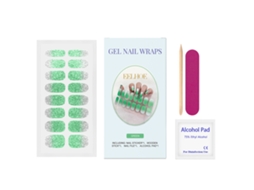 Adesivos de Unhas Gel Verde Brilhante para um Estilo Sofisticado e Natural LAXISCREED