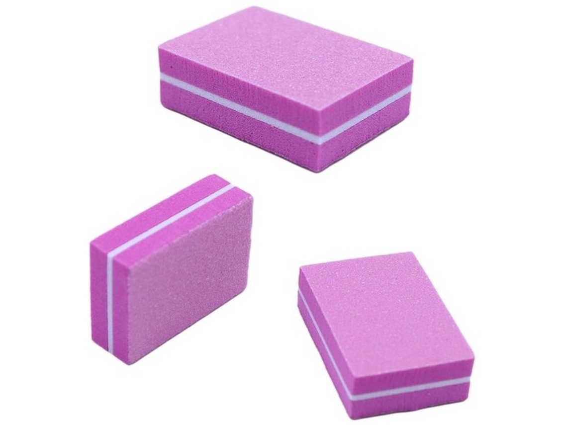 Bloco De Buffer De Unhas 100/180 Graus - Lado Duplo - 50 Unidades - Rosa - Alta Elasticidade Eva - Resultados Profissionais Em Casa - Aparelho De Unha