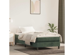 Vidaxl Colchão De Molas Ensacadas Firmeza Média 100x220x20 Cm Veludo Verde-escuro