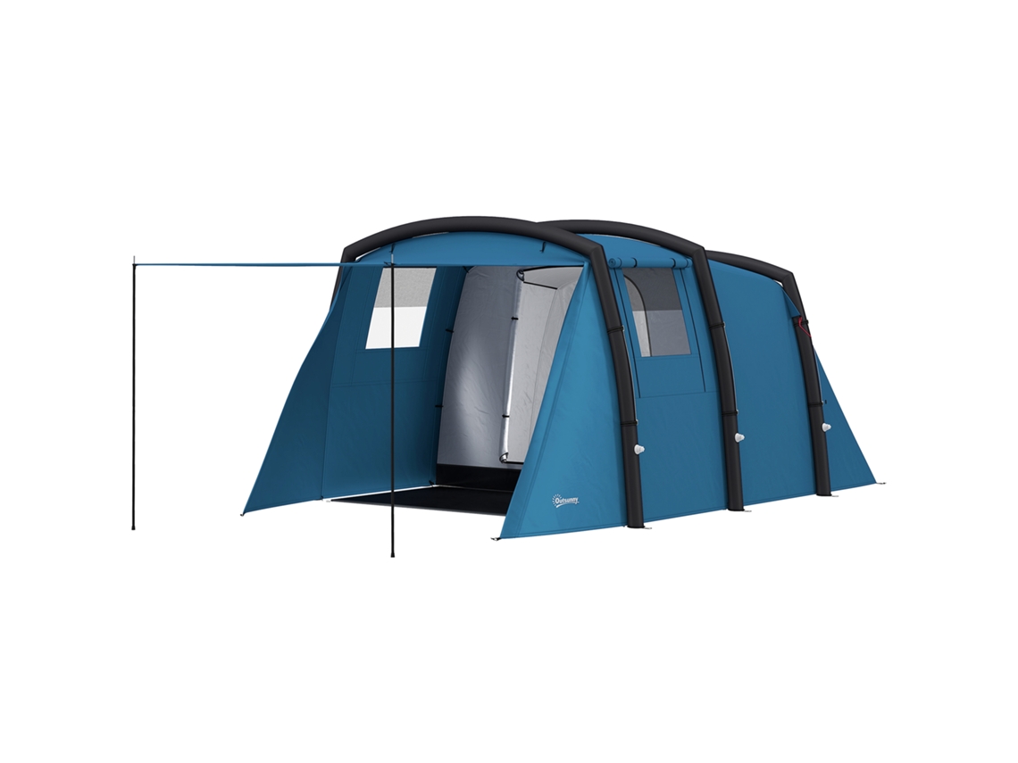 Tenda Inflável Familiar 3 4 Pessoas Azul 440x280x195 Cm (proteção Uv 50+, Janelas de Malha)