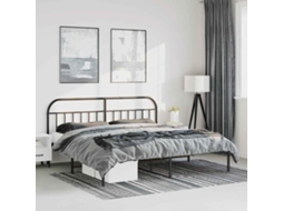 Vidaxl Estrutura De Cama Com Cabeceira 183x213 Cm Metal Preto