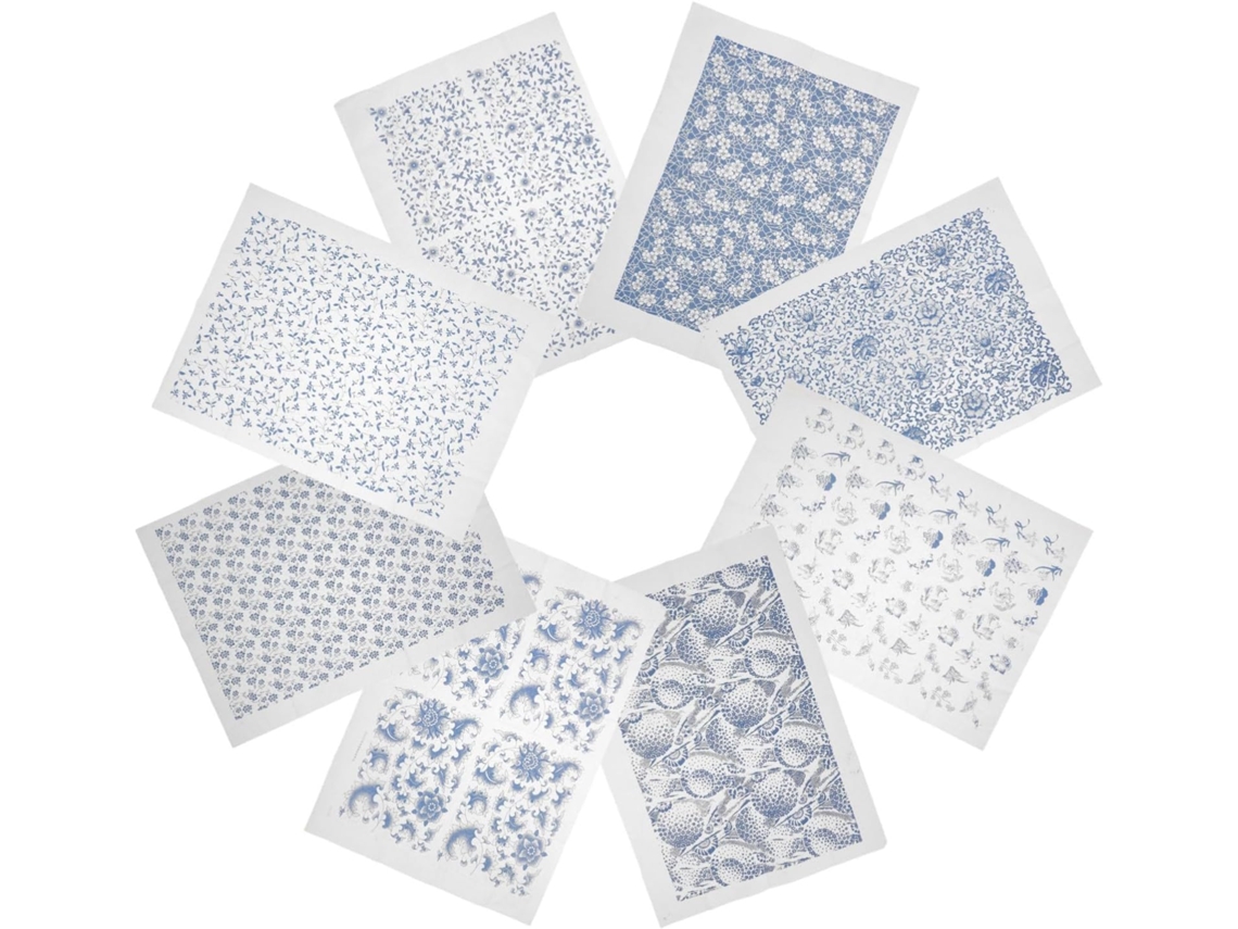 Papel De Transferência Para Cerâmica Tradicional, Decalque Para Esmalte Sob, Alta Durabilidade, 8 Peças Para Arte