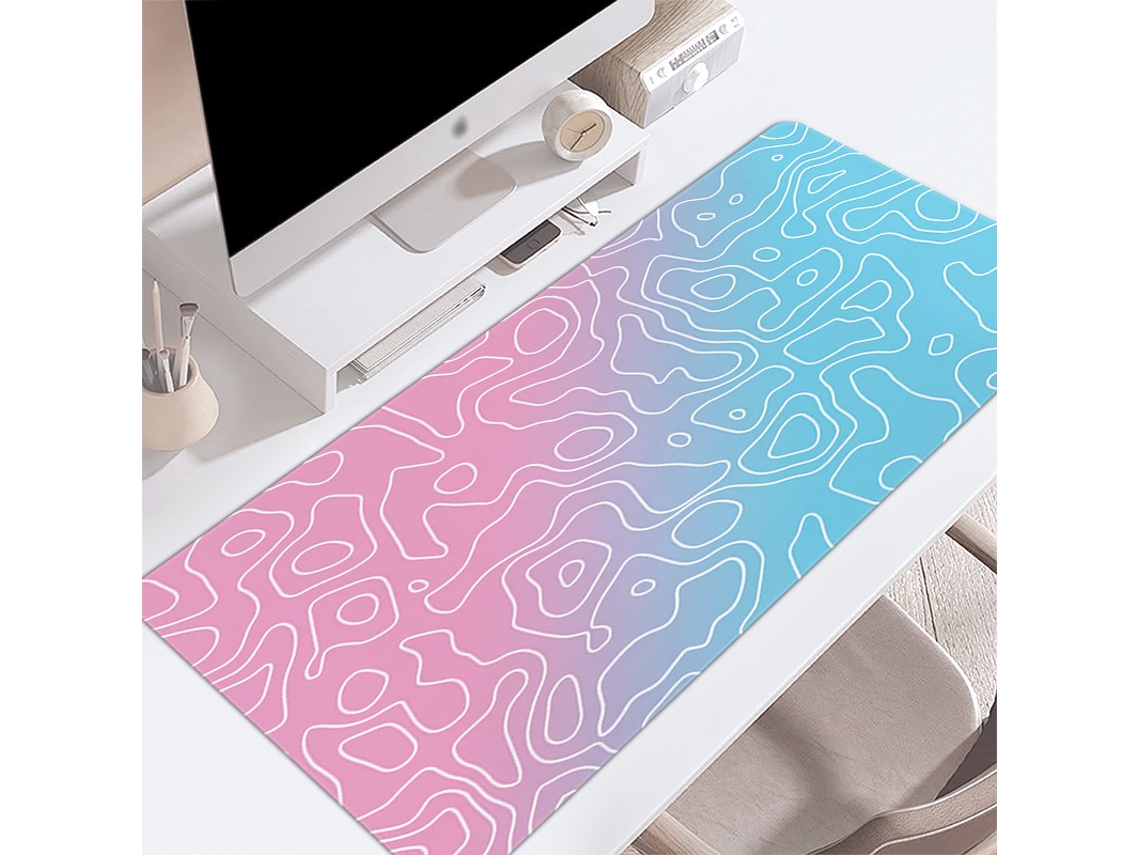 Mouse pad grande com textura criativa, pintura abstrata de linhas, mouse pad grande plano e antiderrapante CXC