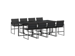 Maison Exclusive - 9 Pcs Conj. De Jantar Para Jardim C/ Almofadões Textilene Preto