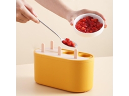 Conjunto De 6-formas Silicone Amarelas Para Picolé, Iogurte E Sorvete