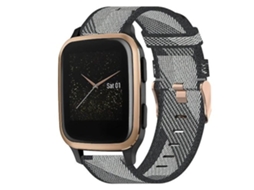 Pulseira De Relógio Garmin Venu Sq 20 Mm, Nylon Trançado, Chenille Cinza