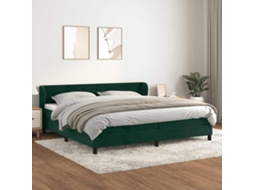 Vidaxl Cama Com Molas/colchão 200x200 Cm Veludo Verde-escuro