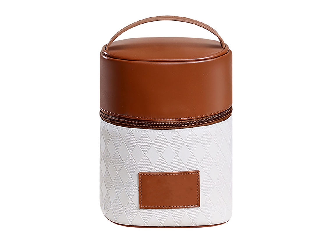 Bolsa de Maquiagem Pu, Leve, Portátil, com Zíper e Alça para Cosméticos e Viagens com S/MARCA