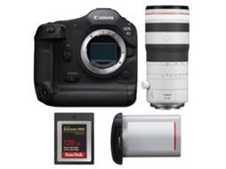 Eos R1 + Rf 70 200mm F/2.8 L Is Usm Z Branco + 1 Sandisk 128gb Extreme Pro Cfexpress Type B + Canon Lp e19 + Ebook Pricedirect CANON