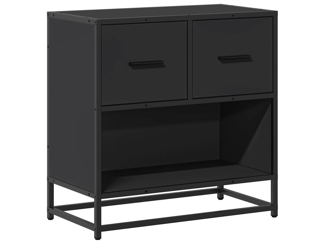 Bedside Cabinet, Bedside Cabinets Vidaxl Preto Madeira Processada (n/a)