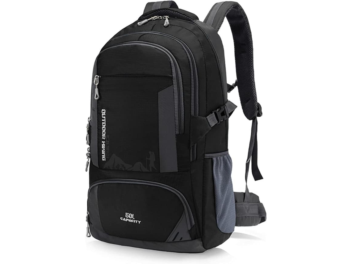 Mochila Impermeável De 60 Litros Para Caminhadas, Leve E Resistente, Para Homens E Mulheres (preta, 60l)