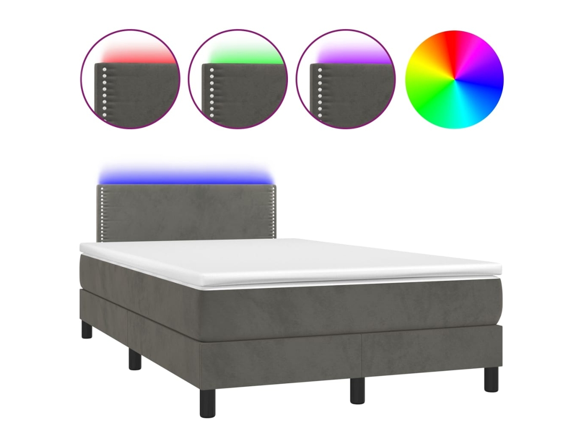 Box Spring Bed, Box Spring Beds Vidaxl Cinzeto Veludo (120 X 200 Cm)