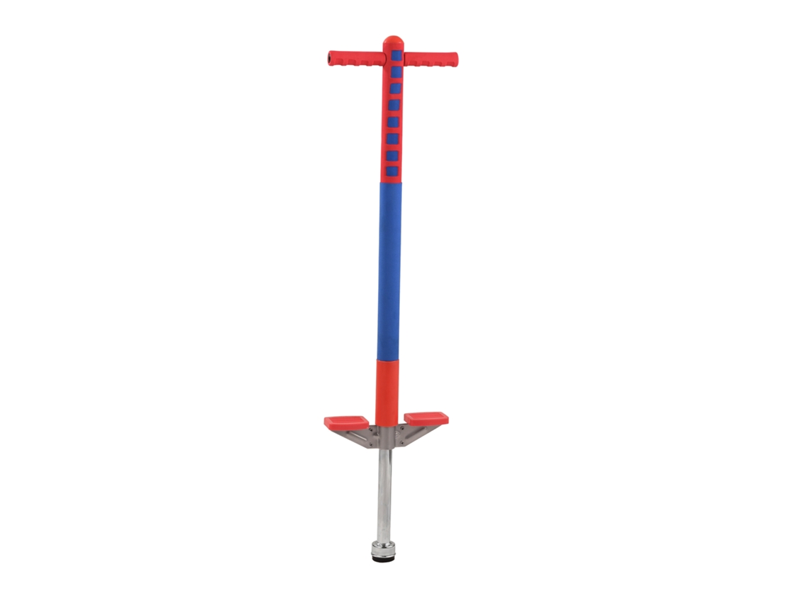 Relaxdays Pogo Stick, Crianças, Vara Saltitante Até 35 Kg, Acolchoada, Antiderrapante, Aço Inoxidável, Azul/vermelho