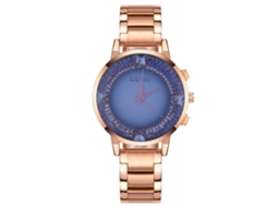 Relógio de Pulso Feminino Analógico Quartzo com Correia de Liga Face Azul 44mm