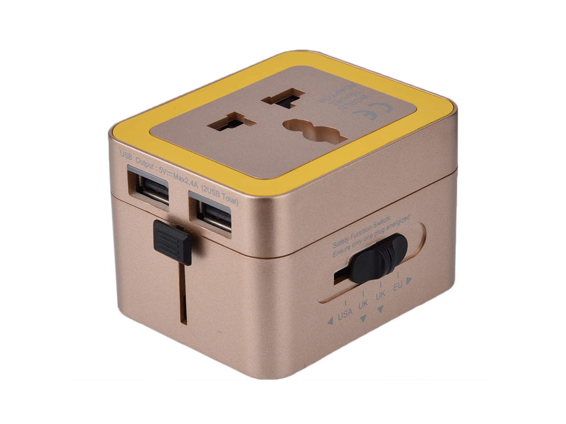 Conversor Tomada LAXISCREED Usb 2.4a Dourado