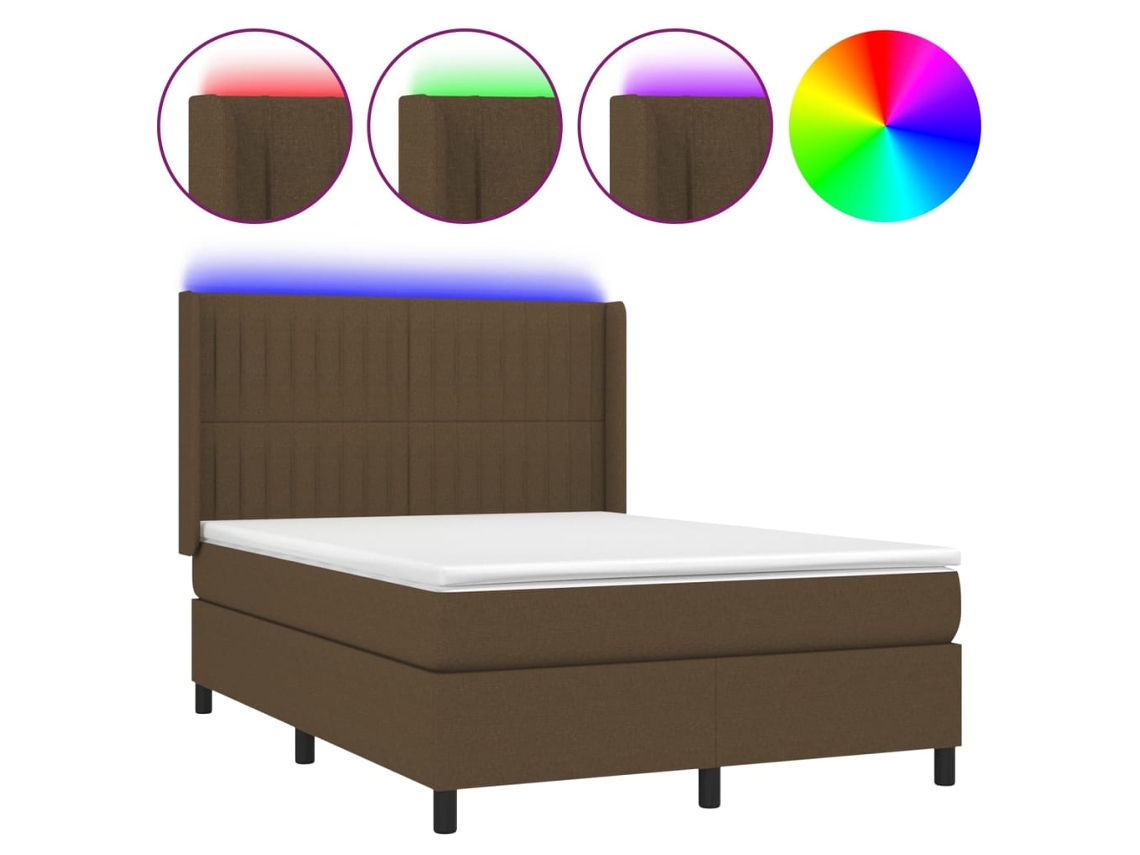 Box Spring Bed, Box Spring Beds Vidaxl Marrom Tecido (140 X 200 Cm)