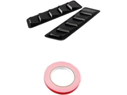 Sistema de ventilação com entradas de ar para capô de carro em ABS preto.