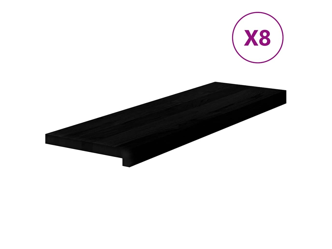 vidaXL Tapetes de escada 8 pcs 80x30x2 cm carvalho castanho-escuro