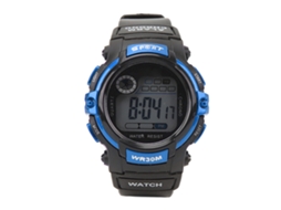 Relógio esportivo digital LCD luminoso masculino para atividades ao ar livre, azul.