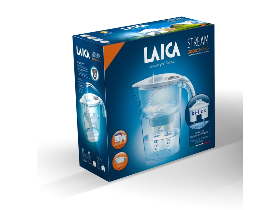 Jarro de filtro LAICA stream Line (Capacidade: 2.3 L - Filtragem; 1.2 L)