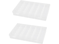 Conjunto de 2 Organizadores Plástico Transparente e Branco, Removíveis, com Capacidade para 36 CHABERLU