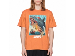 Rockinstone Jaws Movie Colorful Heather Cantaloupe Adult T-shirt Size:xl