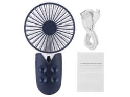 Ventilador Portátil Plegable Mesa Usb Carga Azul