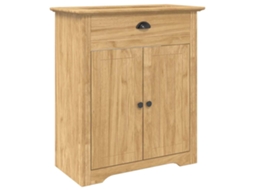 Vidaxl Armário De Banheiro Com Porta Bodo Marrom Mel 70 X 35 X 80 Cm