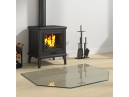 Vidaxl Placa De Vidro Para Lareira Transparente 80 X 60 Cm Vidro