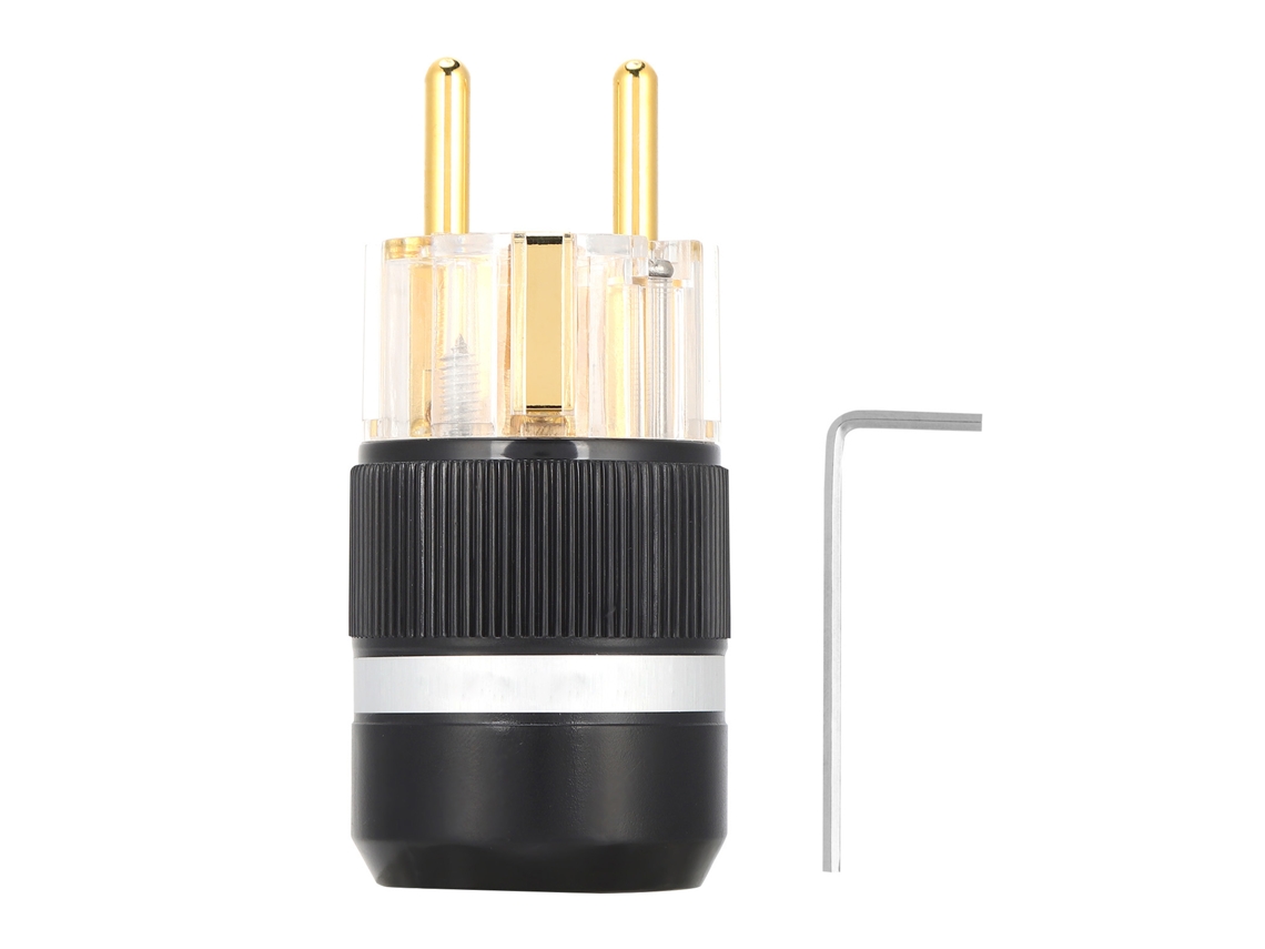 Conector De Energia (transparente, Prateado Com Ouro 24k)