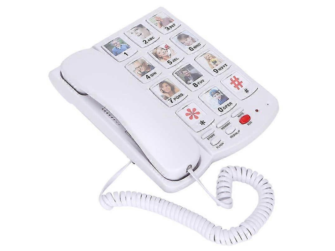 Telefone Fixo Com Botão Grande, Telefone De Mesa Com Fio E Discagem Rápida, Telefone Residencial Para Idosos Xs2 Brilvibera