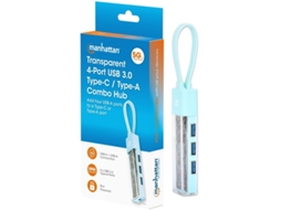Usb 3.2 Gen1 Tipo C/a Hub 4x Usb A 3.0 Passivo Transparente Manhattan