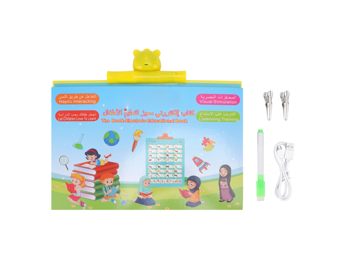 Mali livro Educativo Eletrônico Árabe inglês para Bebês com Música e Quadro Branco Interativo
