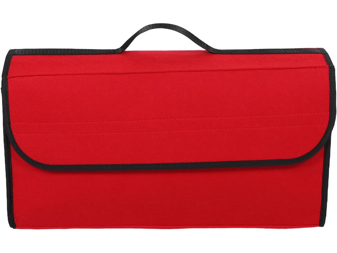 Organizador Porta Mala Dobrável Grande em Feltro Vermelho