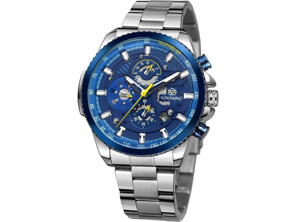 Relógio Masculino Cronógrafo Data Analógico Automático com Bracelete