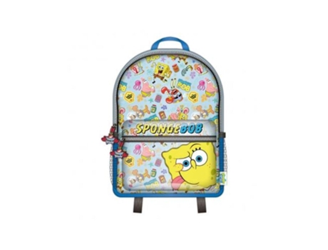 Mochila Bob Esponja em PVC. Nylon Azul Céu