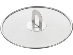 Tampa De Aço Inoxidável Anti Respingos Para Panela, 21 Cm, Com Grade Protetora E Alça Antiderrapante Gokoco