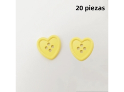 20 Botões de Costura em Formato de Coração, Adequados para Costura, Acessórios de Vestuário Diy, Artesanato Decorativo, Etc. MDUG (amarelo)