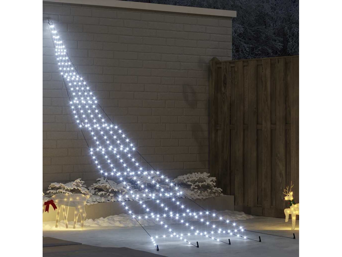 Vidaxl Árvore De Natal Led Com Estacas Para O Solo Branco Frio 511 Cm