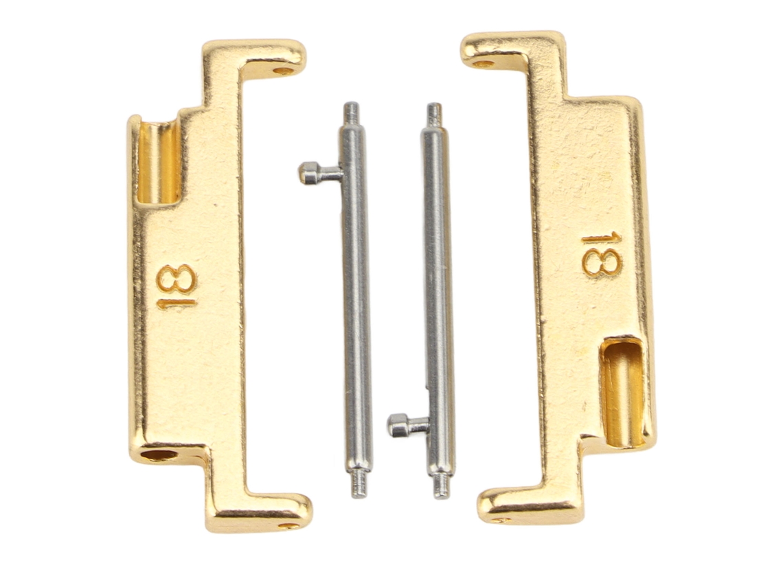Adaptador Pulseira Relógio Metal Aço Inoxidável 18 22mm Ouro 1 Par