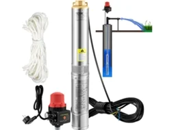 VEVOR Bomba Submersível para Poço Profundo Bomba de Água de Aço Inoxidável 550 W 50 L/Min 89 M