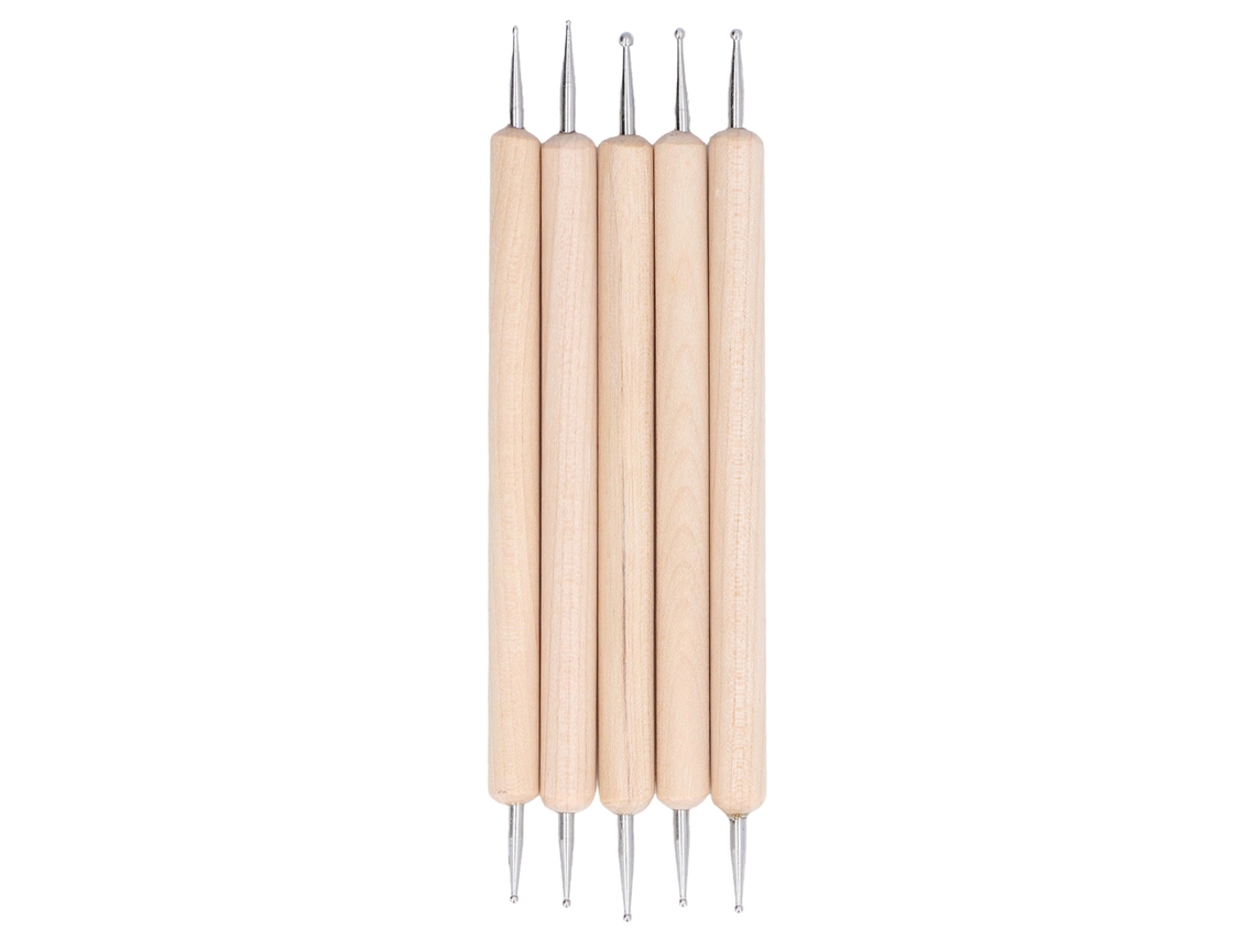Conjunto de 5 Canetas Stylus de Ponta Dupla em Aço Inoxidável para Pintura e Gravação DIY