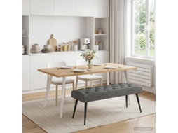 Vidaxl Banco Com Botões Estofados Cinzento-escuro 110 X 40 X 46 Cm