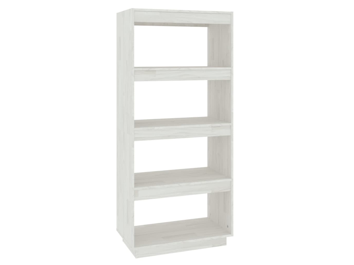 Divisória Madeira de Pinho Maciça Branco Prateleira MAISON EXCLUSIVE (60x35x135 cm)