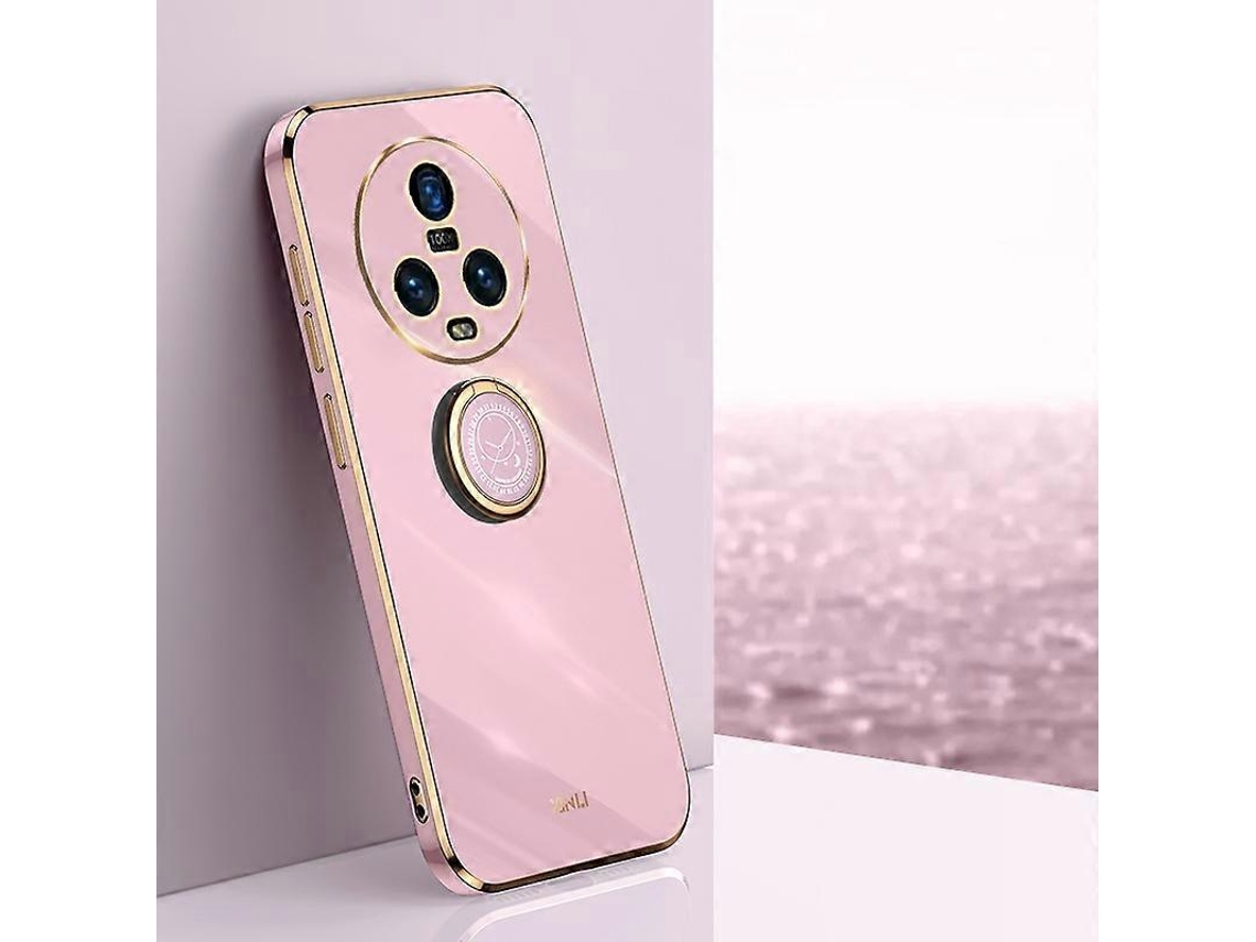 Capa De Celular De Tpu Galvanizada Com Borda Reta 6d Para Honor Magic5 5g Xinli Com Suporte De Anel